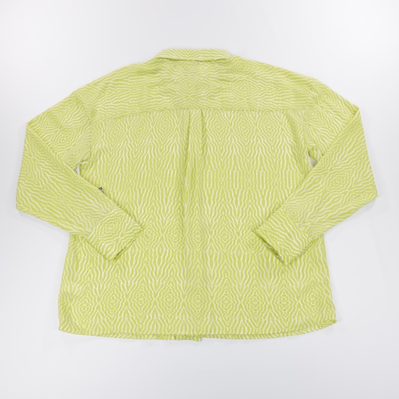 Worthington Women Collared Long Sleeve Button Up Shirt Green Size M - Picture 5 of 9